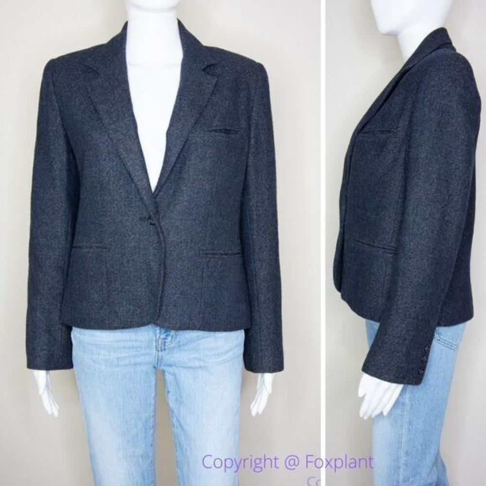 Vintage Jordache women's wool blend blue‎ blazer jacket, size 10